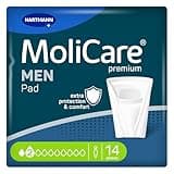 MoliCare MEN Pad 2 Tropfen Diskrete Inkontinenzeinlagen für Männer, Schutz bei leichter Blasenschwäche, Sofort-Trocken-Gefühl, fortschrittlicher Hautschutz, Taschenform, 14 Stück