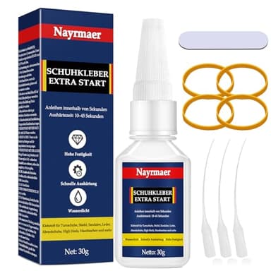 Nayrmaer 30g Schuhkleber Extra Stark Wasserfest, Transparent Schuhsohlen Kleber, Professioneller Schuhkleber für Sneakers, Sohlen, Stiefel, Sandalen, High Heels, Leder, Handtaschen und mehr