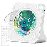 Greadio CD-Player Tragbar mit Bluetooth 5.0,CD-Musik-mit Fernbedienung,HiFi-Sound-Lautsprecher,Staubschutz,LED-Bildschirm,FM-Radio,unterstützt AUX/USB,Kopfhörerbuchse für Geschenk,Zuhause
