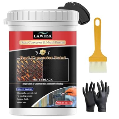 LAWEZX Rostumwandler mit Grundierung 1000ml, 3-in-1 Schwarz Rostschutzfarbe für Metall - Rost Entferner & Wandler und Langlebige Rostschutzbeschichtung, Rust Conversion Paint für Autos