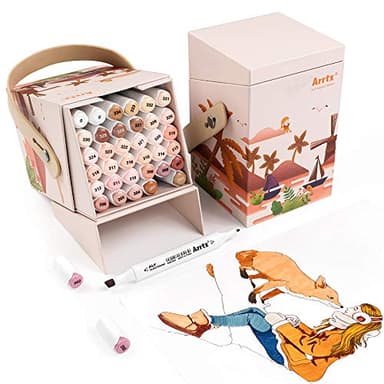 Arrtx 36 Hautfarben Marker Stifte, ALP Alkohol marker Dual Tips Graffiti Stift mit Box, permanent marker Nude Tönen für Porträtillustrationen, Skizzieren, Zeichnen, Manga