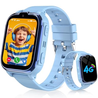 Smartwatch Kinder, 4G Kinder Smartwatch mit GPS und Telefon, Wasserdicht Smart Watch Kinderuhr GPS mit Anruffunktion Videoanruf SOS Voice Chat Wecker Schulmodus Jungen Mädchen Student Geschenk