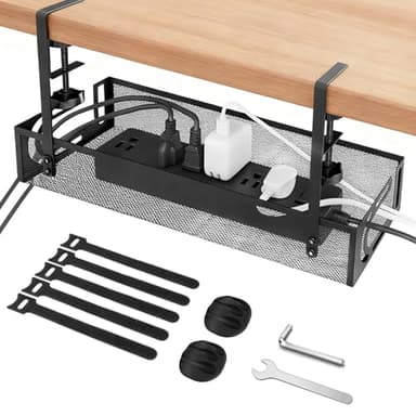 Kabelmanagement Schreibtisch – Ohne Bohren, Fester Kabelkanal Organizer aus Stahl für Homeoffice, Büro & Gaming-Setup