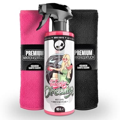 Nuke Guys Cockpit Reiniger Set Seidenmatt 500ml | + 2x Mikrofasertuch Cockpitspray zur effizienten Reinigung & Pflege der Kunststoffoberflächen im Innenraum | Auto Kunststoffreiniger zur Cockpitpflege