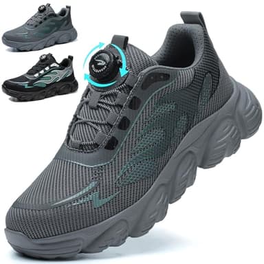 Mitudidi Arbeitsschuhe Herren 42 Unisex Sicherheitsschuhe S3 Leicht Anti-Smasha Safety Shoes for Men Leicht Anti-Punktion Wander-Sneaker Grau