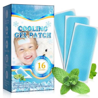 16 Blatt Fieberpflaster für Kinder – kühlende Gelpflaster bei heißem Wetter für Erwachsene – Kopfschmerzpflaster – Fieber-Kühlpads für die Stirn – kühlend und schmerzlindernd