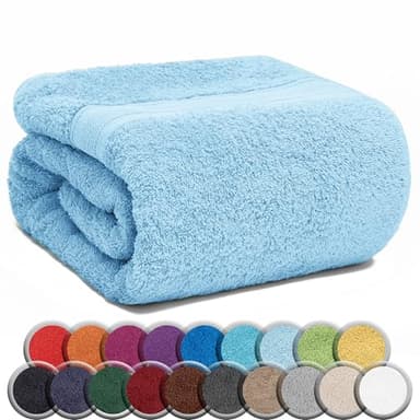 NatureMark SAUNATUCH/Badetuch – Premium Qualität 80x200cm – Sauna-Handtuch 100% Baumwolle – Farbe: Hell Blau
