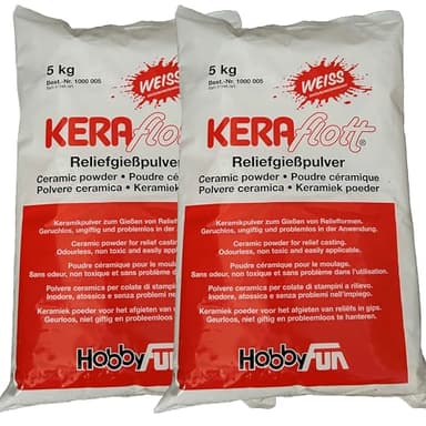 KERAflott Reliefgießpulver weiß 10 kg Sack, Erwachsene (2 x 5kg)