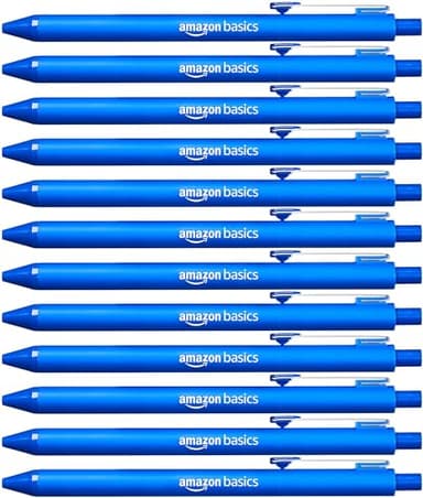 Amazon Basics Einziehbarer Kugelschreiber - Blau - 12er-Pack
