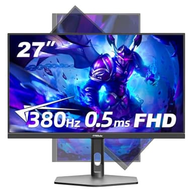 FYHXele Monitor 27 Zoll 380Hz FHD Gaming Monitor Mattes IPS 0.5ms GTG 100% sRGB 16:9 VESA Kompatibel Neigbar Drehbar Höhenverstellbar Lautsprecher Integriert FreeSync Premium DP1.4 HDMI2.0