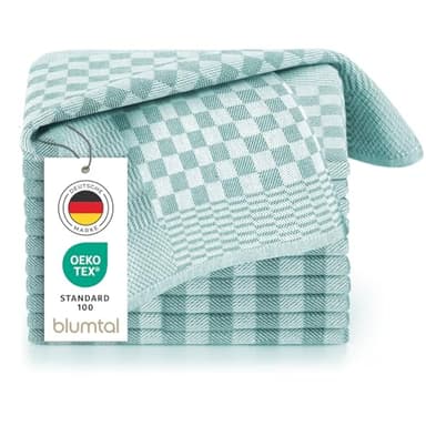 Blumtal Geschirrtücher Baumwolle 50x70 cm im 5er Set - Oeko-TEX zertifizierte Küchentücher - extrem saugstarke Geschirrhandtücher - Küchenhandtücher waschbar 95 °C - Geschirrtuch Grün Mint