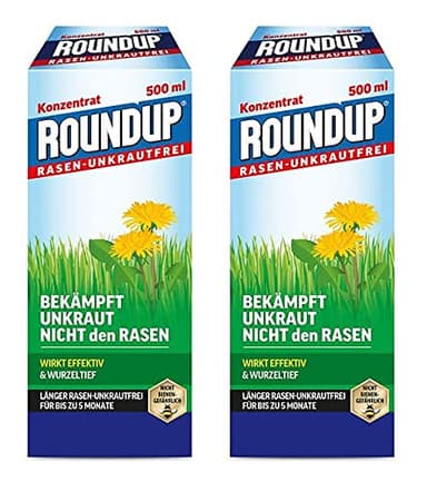 ROUNDUP Rasen-Unkrautfrei Konzentrat 1 l - zur Einzelpflanzenbehandlung von Unkräutern im Rasen