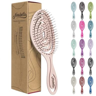 Ninabella Haarbürste ohne Ziepen - Bürste für Damen und Herren - Detangler Bürste auch für Locken & Lange Haare - Entwirrbürste Haarbürsten - Rosé Gold