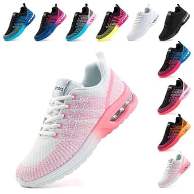 Hitmars Laufschuhe Damen Sportschuhe Luftpolster Atmungsaktiv Turnschuhe rutschfeste Leichtgewichts Straßenlaufschuhe Sneaker Joggingschuhe Fitness Schuhe Walkingschuhe Rosa EU 39