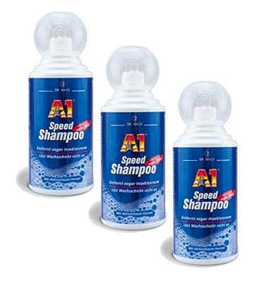 ILODA 3X 500ml Dr. Wack A1 Speed Shampoo, Autoshampoo Konzentrat, Autowaschmittel mit Aktivschaum biologisch abbaubar, löst schonend auch Insektenreste und Bienenkot