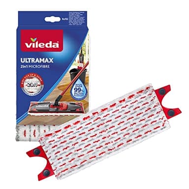 Vileda Ultramax Ersatzbezug für Bodenwischer | Mikrofaser Wischmopp-Bezug für alle Hartböden wie Parkett, Laminat & Fliesen - Waschmaschinengeeignet | 1 Stück