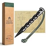 AMATHINGS Survival Kubotan in SCHWARZ Hochglanz - poliert zur Selbstverteidigung - Druckverstärker mit Handschlaufe EXTRA STARK für Notsituationen als Notfallhammer, Glasbrecher & Schlüsselanhänger