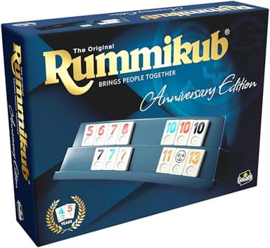 Goliath RUMMIKUB - Anniversary Edition 45-Jährige Edition - Luxuriöses Brettspiel für Kinder und Erwachsene ab 7 Jahren - Gesellschaftsspiel für 2 bis 4 Spieler - Inklusive 106 Steine - 20/40 Min