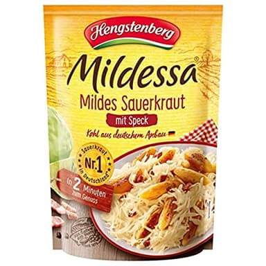 Hengstenberg Mildessa Mildes Sauerkraut mit Speck, 400 g, Abtropfgewicht 350g