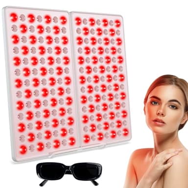 Relassy Rotlichtlampe,850nm&660nm Infrarotlampe,182 LEDs Rotlichtlampe Gesicht, Rotlicht Panel mit Timer und Ständer,Für Gesicht,Körper,Muskel(Lampe erzeugt keine Wärme)