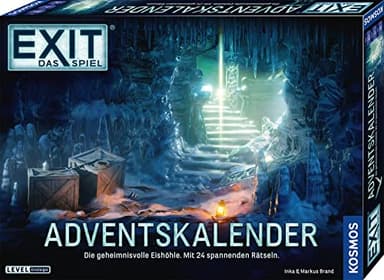 KOSMOS 693206 EXIT® - Das Spiel Adventskalender - Die geheimnisvolle Eishöhle, mit 24 spannenden Rätseln ab 10 Jahre, Amazon Exklusiv, Escape Room Spiel vor Weihnachten