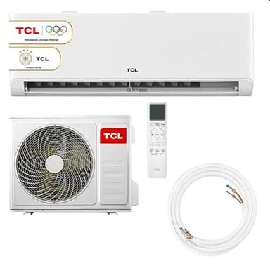 TCL Split Klimaanlage 12000 BTU (3,4kW) Modell: BreezeIN mit Sprachsteuerung, WIFI für Räume bis35m² 4 in 1: Heizen, Kühlen, Entfeuchten, Ventilieren inkl. 8°C Frostschutzmodus, Eco- & Turbomodus