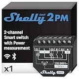 Shelly Plus 2PM Gen3 | Wlan & Bluetooth 2 Kanäle Smart Relais Schalter | Rolladenschalter mit Stromverbrauchsmessung | Hausautomation | Google Home Alexa Zubehör | iOS Android App