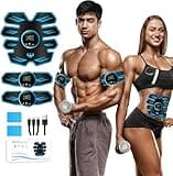 LEMENG EMS Trainingsgerät, Bauchmuskeltrainer Elektrisch, Sicher Effektiv Schneller Bauchtrainer, Ganzkörper EMS Bauchmuskeltrainer, 8 Modi 19 Intensitäten