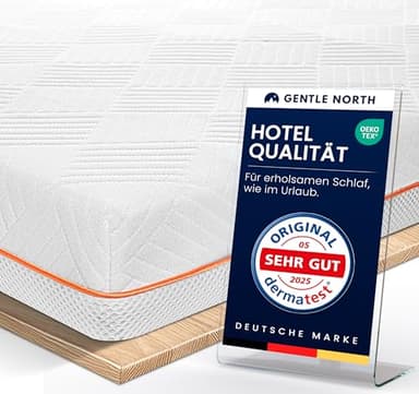 Hochwertiger Topper 180x200cm 7cm hoch - H2/H3 Matratzentopper mit weicher Gel-Memory- und stützender Komfortschicht - Ökotex 100 Zertifiziert - Bezug atmungsaktiv & waschbar