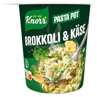 Knorr Pasta Snack Pot Brokkoli & Käse leckere Instant Nudeln fertig in nur 5 Minuten 8x 62 g
