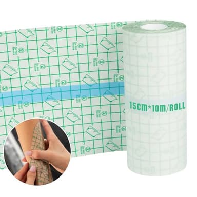 Tattoo Folie Wasserfest 15 cm x 10 m Large Roll, TONBAO Adhesive Tattoo Pflaster Second Skin Tattoo Aftercare Bangdage PU Film Tape Waterproof Bandage Skin Healing Protective Bandages, Transparent