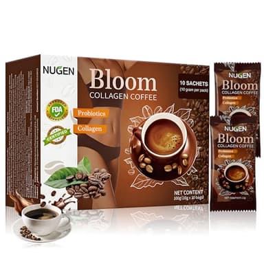 Kollagen Kaffee 10 x 10g, Abnehmen Kaffee, Collagenkaffee, Abnehmkaffee, Skinny Coffee, Alternative zum Detox Tee, Collagen Coffee, Idealer Diät-kaffee zum Abnehmen, Fördert Verdauung Entgiftung