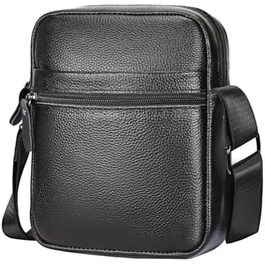 Leathario Herren Umhängetasche Leder,Schultertasche aus Echtem Leder,Herrentasche mit Großer Kapazität für Alltag Freizeit Arbeit