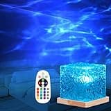 BomKra Ocean Lamp - LED Sternenhimmel Projektor, 16 RGB Farben Polarlicht Lampe Holzsockel mit Fernbedienung, Luxocean Lampe für Zimmer Deko