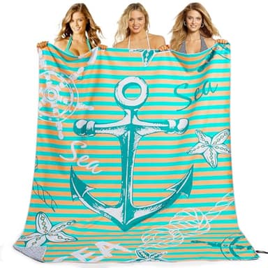 KUOGAS Strandtuch XXL 200x145 cm,Groß Schnelltrocknendes Mikrofaser Handtuch, Sandfrei Badetuch,Stranddecke Damen strandhandtuch