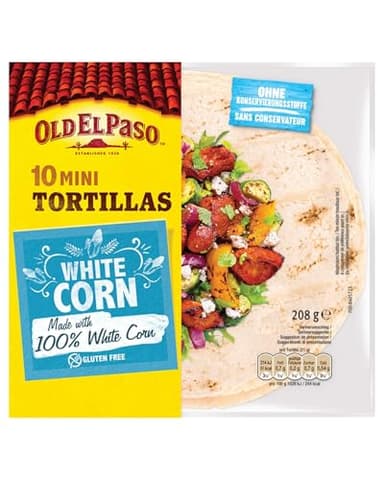 Old El Paso Street Market Tortillas - Mexikanische Wraps aus weißem Mais - Glutenfrei - 1 x 208 g
