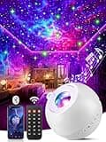 Sternenhimmel Projektor Kinder,15 Lichtfarben+15 Musik+Bluetooth Nachtlicht Sternenhimmel Projektor Erwachsene, Fernsteuerung+4 Timer Aurora Lampe, Geschenke Galaxy Projector, Lavalampe, Zimmer Deko