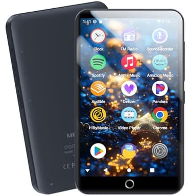 MECHEN 96GB MP3 Player Spotify mit WiFi Bluetooth, 4,0 Zoll Touchscreen, Android 13 MP4 Player, Audible Compatible, FM Radio, Amazon Music, Deezer, Pandora, Play Store (96GB)