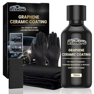 70ML Graphene Ceramic Coating,Keramikversiegelung Auto Handtuch mit Handschuhen,Detailer Auto Keramik versiegelung,10+ Jahre lang anhaltender Schutz,für Reinigung & Pflege Aller Kunststoffe.