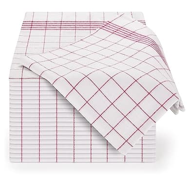 Blumtal Premium Geschirrtücher 10er Set 50x70cm - Küchentücher Baumwolle - OEKO-TEX zertifizierte Geschirrhandtücher - Abtrockentücher Küche - Geschirrtücher rot - waschbar bis 95°C - Handtücher Küche