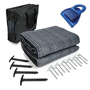 Mr Nomad Vorzeltteppich 4x2.5m – Hochwertiger, UV-beständiger Campingteppich aus HDPE (300 g/m²) – Perfekter Vorzeltboden für Wohnwagen & Wohnmobil – inkl. Tragetasche & Zubehör