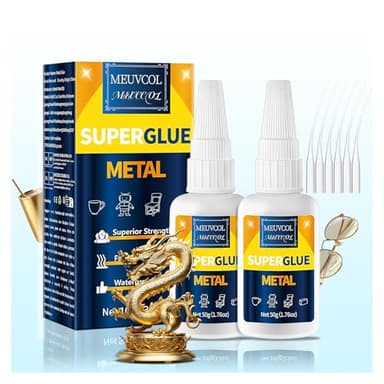 Metallkleber 100g – Metallkleber Extra Stark & Wasserfest – Hitzebeständiger Flüssigmetall Kleber für Aluminium & Edelstahl – Sekundenkleber Kleber für Metall auf Metall, Holz, Kunststoff & Gummi