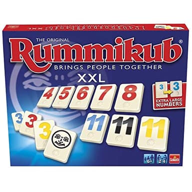 Rummikub XXL mit den größten Zahlen, Leichter zu lesen, das berühmte Strategiespiel für die ganze Familie.Erstellen Sie Trios oder Treppen.Viel Spaß mit diesem Spiel für alle Altersgruppen, 928842