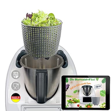 MixFino Salatschleuder für Thermomix TM7, TM6 & TM5 Zubehör | Knackiger Salat & mehr Volumen für Nudeln/Kartoffeln | Multifunktional, BPA-frei, Made in Germany