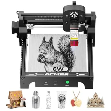 Laser Graviermaschine Acmer S1 6w Lasergravur Maschine,GravurfläChe 130 × 130 Mm Laser Gravur 10000mm/Min Laserschneider, 0.01mm HochpräZise Laser Cutter FüR Holz,Graviermaschine Metall Glas, Keramik