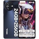 OSCAL Tiger 12 Gaming Smartphone 120Hz, Helio G99 Smartphone 256GB+24GB/1TB TF, 6,78 Zoll FHD+ 2.4K Android Handy 33W Schnellladen 5000mAh, 64MP+13MP, 4G Dual SIM, Face ID/Fingerabdruck, NFC, Schwarz
