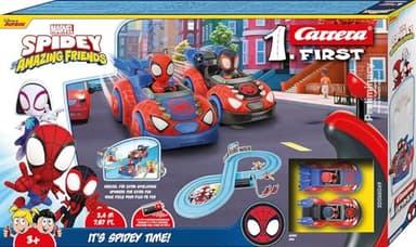 Carrera - 20063049 First I Spidey Web Spinners Rennbahn-Set I Auto für Rennbahn | Rennbahnen und lizensierte Slotcars | bis zu 2 Spieler | Für Kinder ab 3 Jahren & Erwachsene