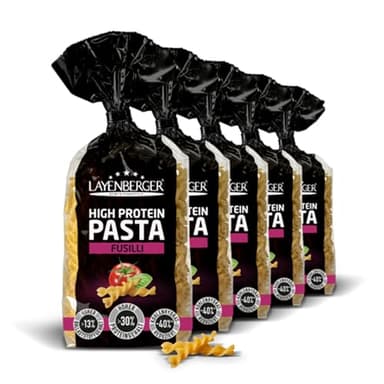 Layenberger High Protein Pasta Fusilli - Eiweiß-Nudeln, 30% Weizen-Protein, Ballaststoffe, vegan, 5er Pack (5x 250 g)