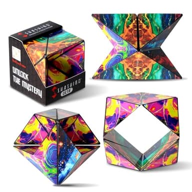 Shashibo Octa Shape Shifting Box, STEM Fidget Spielzeug mit ultrastarken Magneten, perfektes sensorisches Geschenk für Kinder, Jugendliche und Erwachsene, Paare mit allen Shashibo Cubes (Infinity)