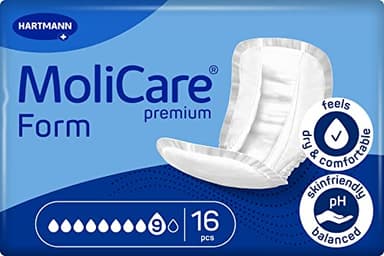 Molicare Premium Form 9 Tropfen, für schwerste Inkontinenz: maximale Sicherheit, extra Auslaufschutz und Diskretion für Frauen und Männer, zu verwenden mit MoliCare Premium Fixpants, 16 Stück